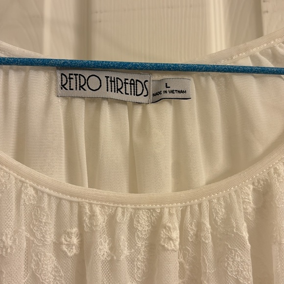 Women’s sheer ivory color blouse Retro Threads brand size Large - Picture 3 of 6